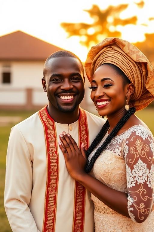 Sarah et James, mariés — modèle Kente Royal